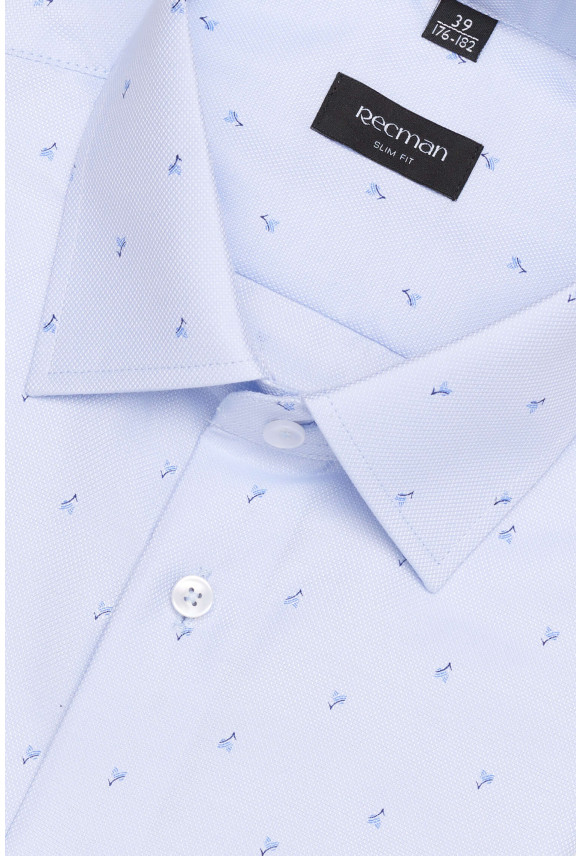 KOSZULA CORSINI 3173T DŁUGI RĘKAW SLIM FIT BŁĘKITNA