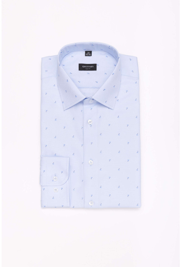 KOSZULA CORSINI 3173T DŁUGI RĘKAW SLIM FIT BŁĘKITNA
