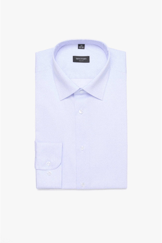 KOSZULA COLINE 3179T DŁUGI RĘKAW CUSTOM FIT BŁĘKITNA