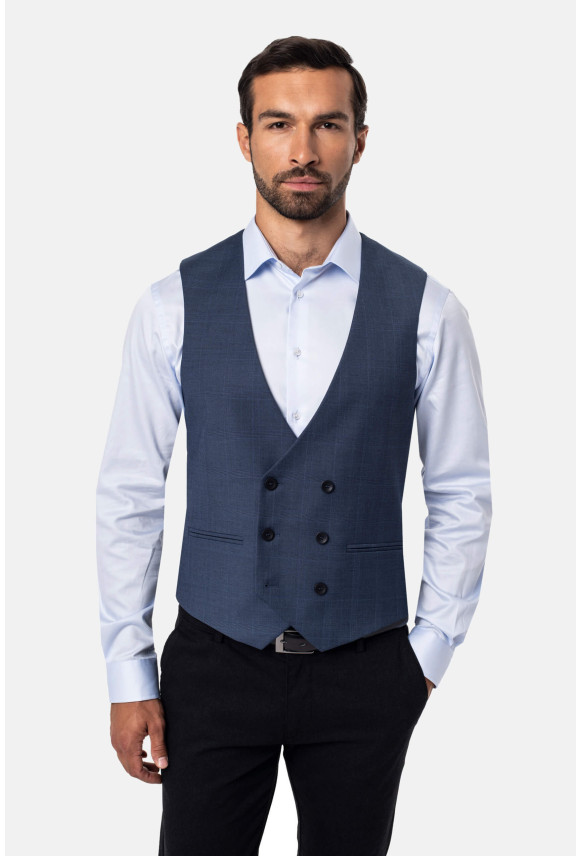 KAMIZELKA BALMES SLIM FIT NIEBIESKA