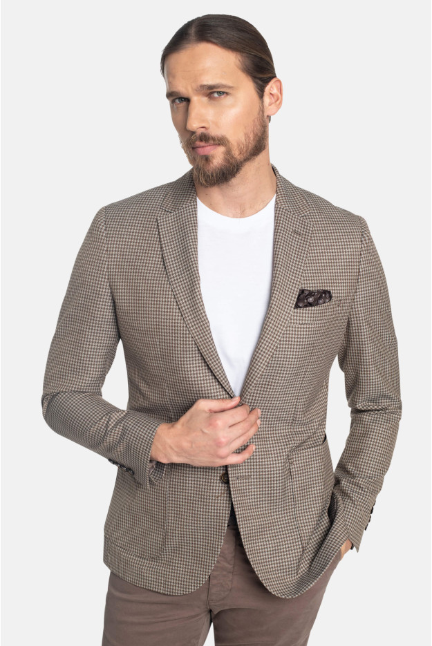 MARYNARKA BOWIN BRĄZOWA SLIM FIT MARYNARKA BOWIN BRĄZOWA SLIM FIT