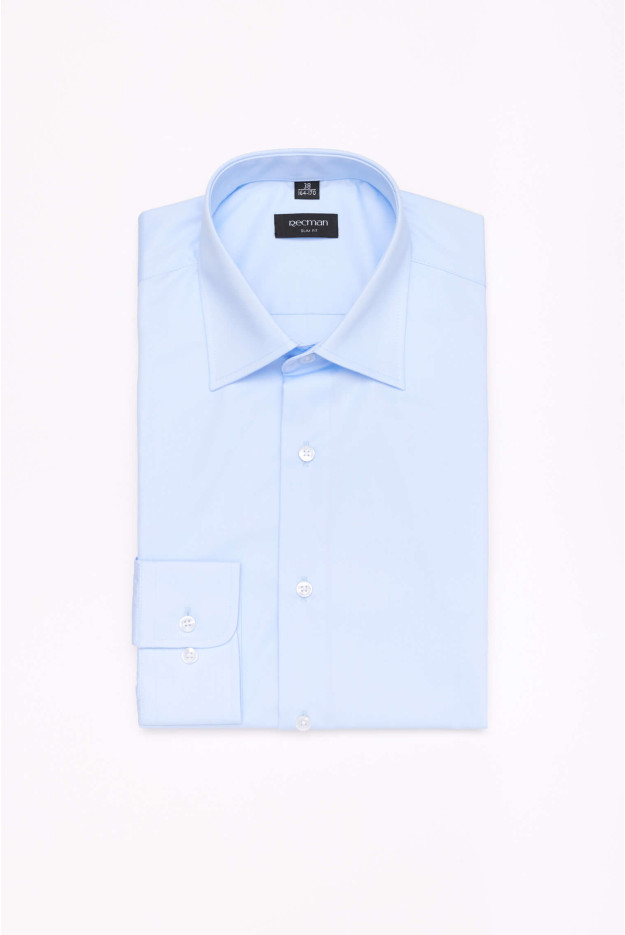 KOSZULA VERSONE 3180E DŁUGI RĘKAW SLIM FIT BŁĘKITNA