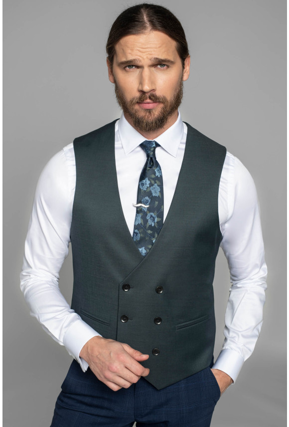 KAMIZELKA SELLA SLIM FIT ZIELEŃ