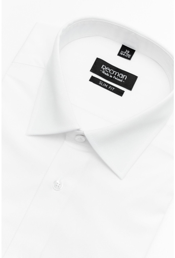 KOSZULA VERSONE 90001 DŁUGI RĘKAW SLIM FIT BIAŁA