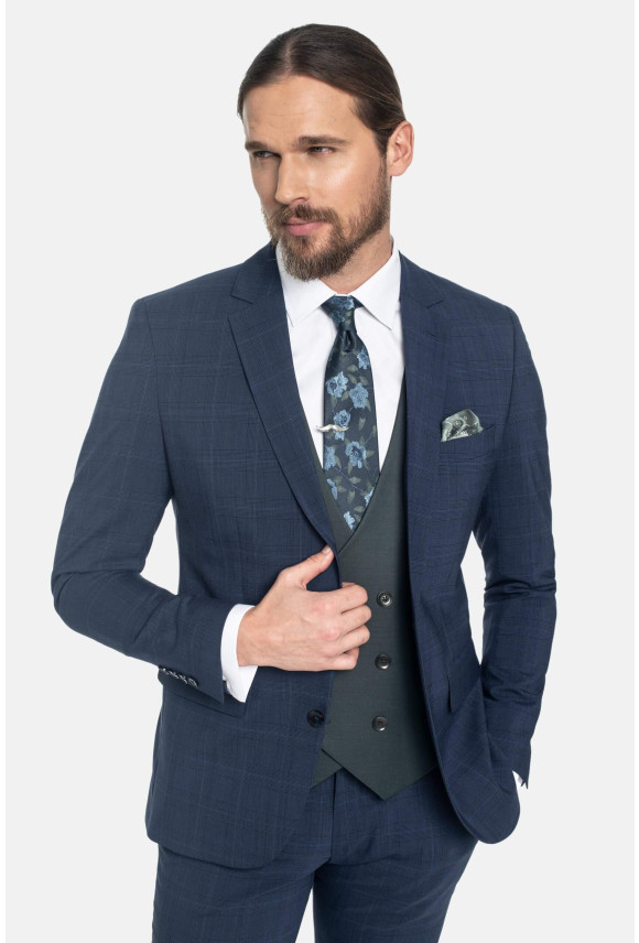 MARYNARKA NONZA GRANATOWA SUPER SLIM FIT