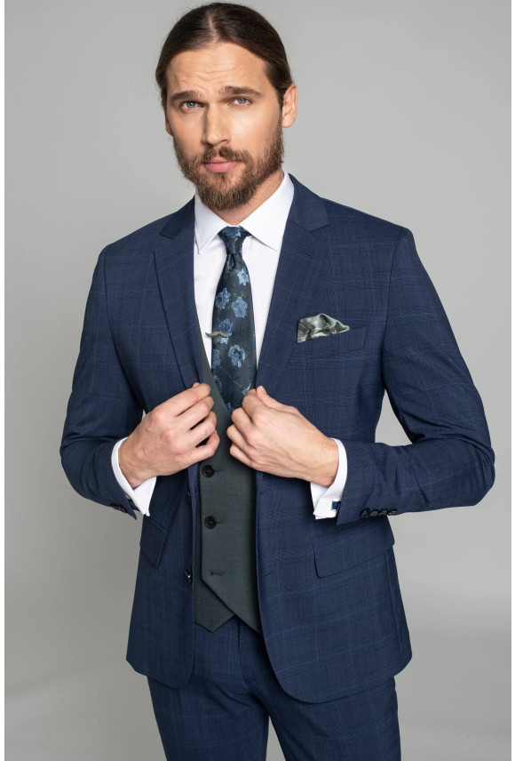 MARYNARKA NONZA GRANATOWA SUPER SLIM FIT