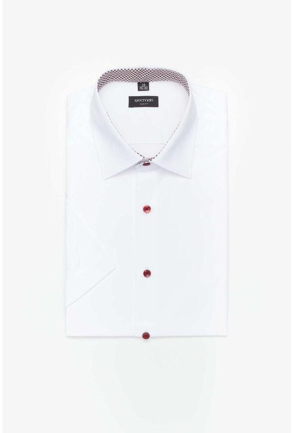 KOSZULA BEXLEY 2782E KRÓTKI RĘKAW SLIM FIT BIAŁA