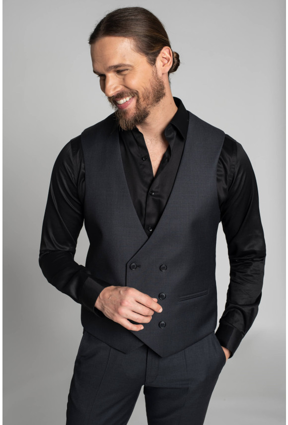 KAMIZELKA ENTWIN SLIM FIT GRAFITOWA