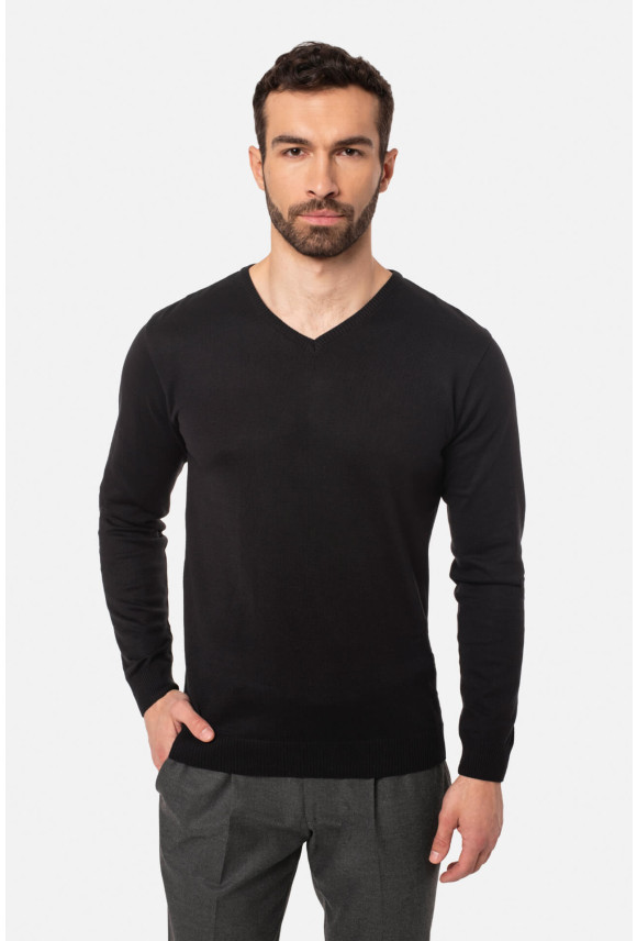 SWETER VARLIN Z DEKOLTEM TYPU SEREK CZARNY