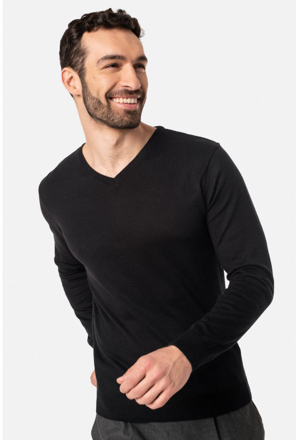 SWETER VARLIN Z DEKOLTEM TYPU SEREK CZARNY