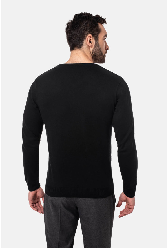 SWETER VARLIN Z DEKOLTEM TYPU SEREK CZARNY
