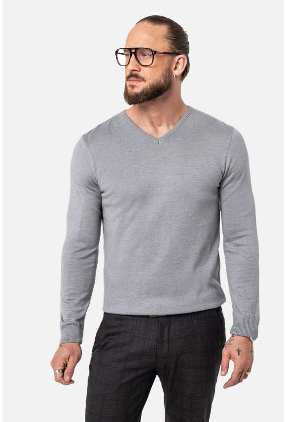 SWETER VARLIN Z DEKOLTEM TYPU SEREK SZARY