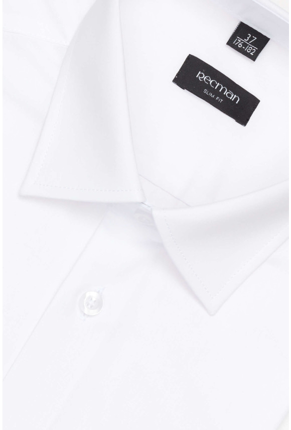 KOSZULA VERSONE 90001 KRÓTKI RĘKAW SLIM FIT BIAŁA