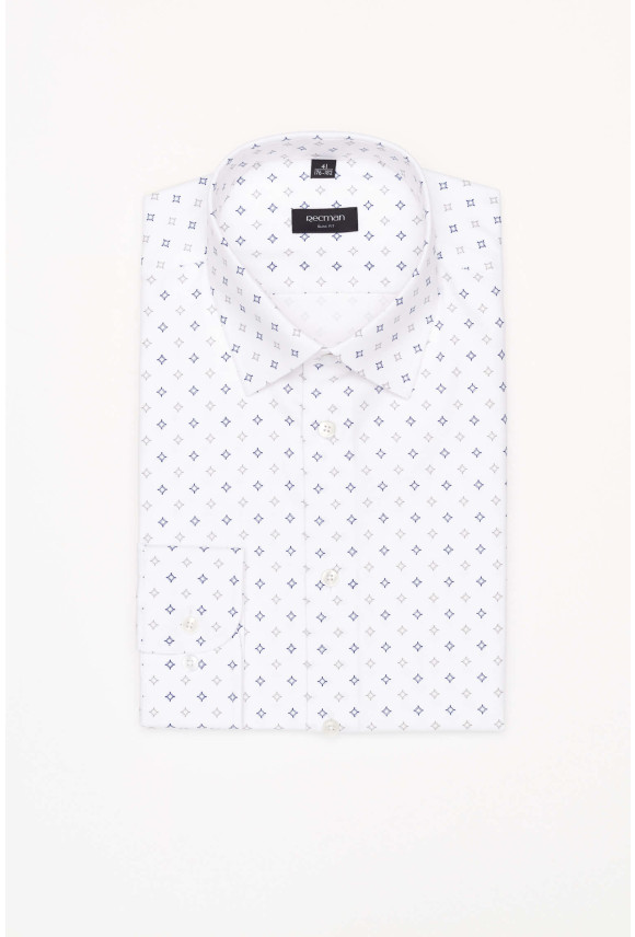 KOSZULA COLINE 3202T DŁUGI RĘKAW SLIM FIT BIAŁA