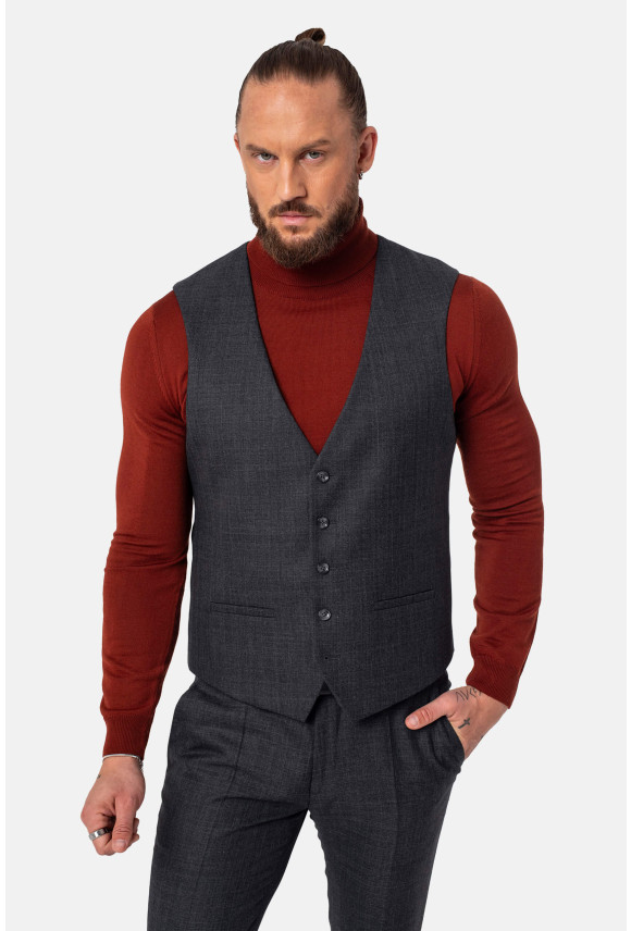 KAMIZELKA MOSTON SLIM FIT GRAFITOWA