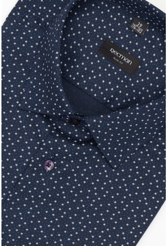 KOSZULA COLINE 3221T DŁUGI RĘKAW SLIM FIT GRANATOWA