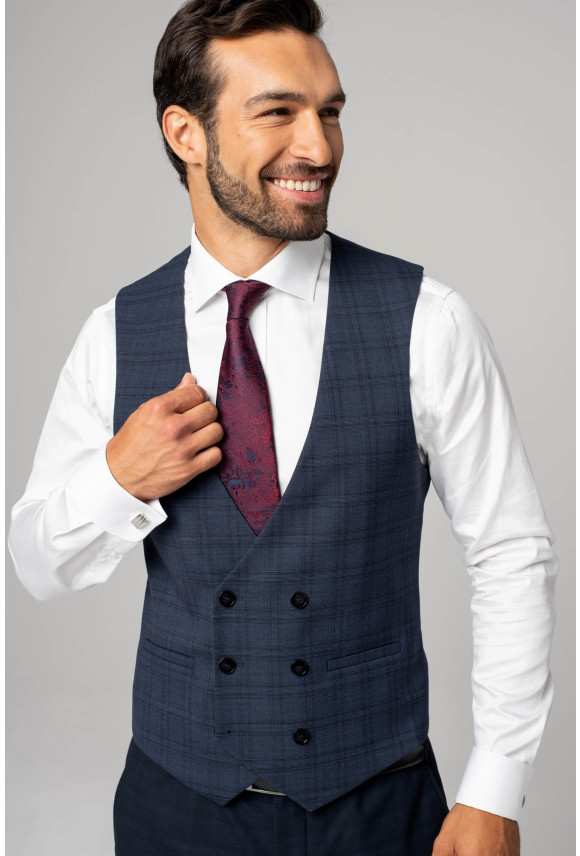 KAMIZELKA TORAZO SLIM FIT GRANATOWA