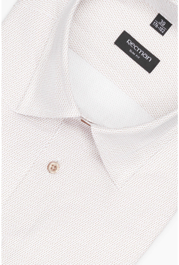 KOSZULA CORSINI 3224D DŁUGI RĘKAW SLIM FIT BEŻOWA
