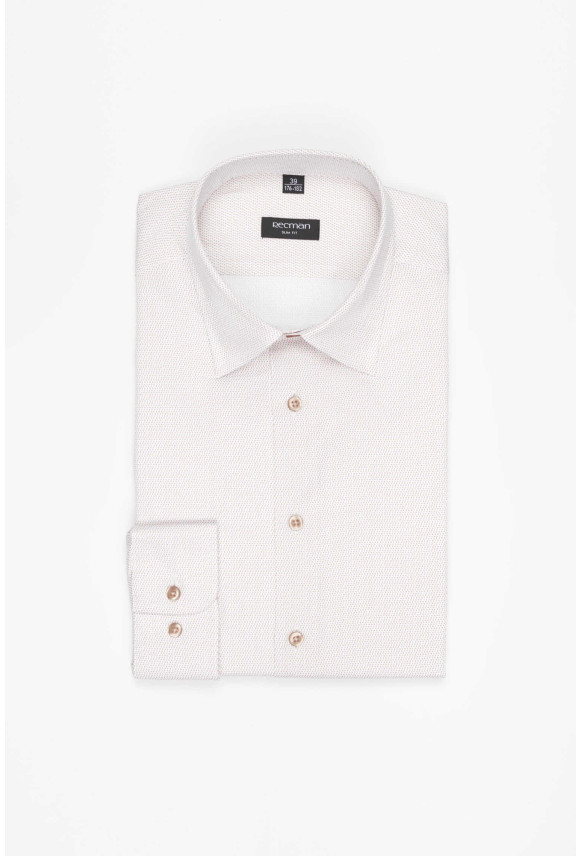 KOSZULA CORSINI 3224D DŁUGI RĘKAW SLIM FIT BEŻOWA
