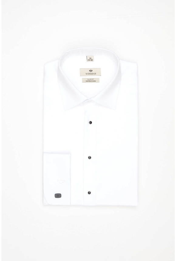 KOSZULA WINCASS 3738 SP SLIM FIT BIAŁA Z BAWEŁNY KOSZULA WINCASS 3738 SP SLIM FIT BIAŁA Z BAWEŁNY