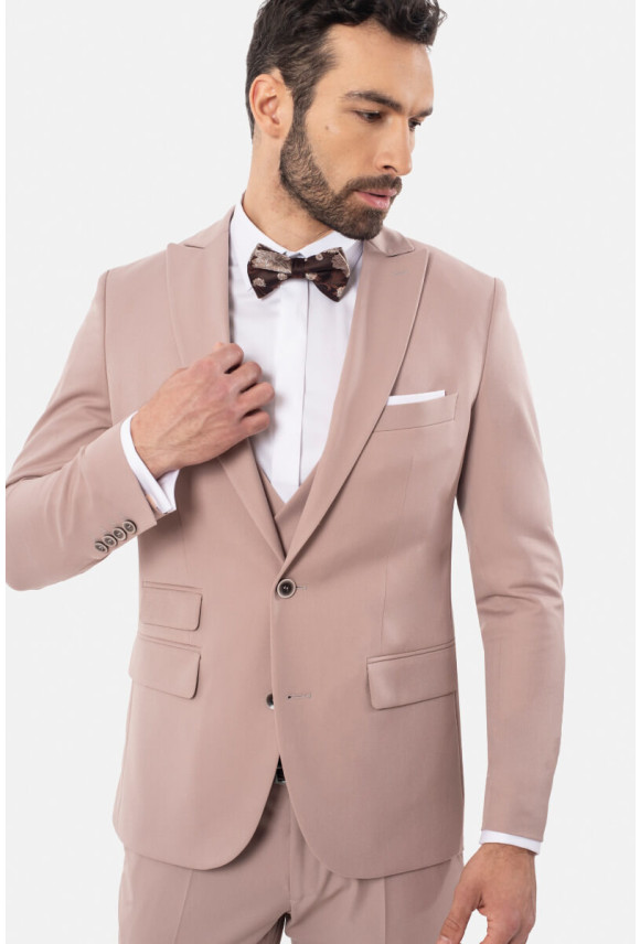 GARNITUR FLORES 318Z RÓŻOWY SLIM FIT JEDNORZĘDOWY GARNITUR FLORES 318Z RÓŻOWY SLIM FIT JEDNORZĘDOWY