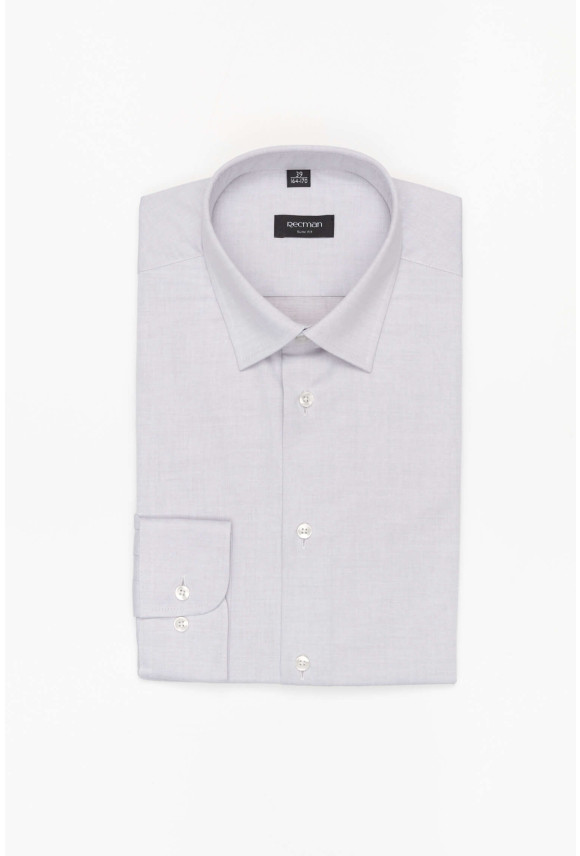 KOSZULA VERSONE 3236T DŁUGI RĘKAW SLIM FIT SZARA Z BAWEŁNĄ