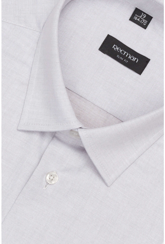 KOSZULA VERSONE 3236T DŁUGI RĘKAW SLIM FIT SZARA Z BAWEŁNĄ