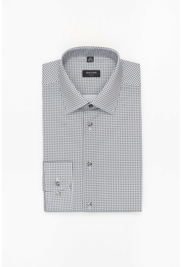 KOSZULA COLINE 3244T DŁUGI RĘKAW SLIM FIT ZIELONA Z BAWEŁNY