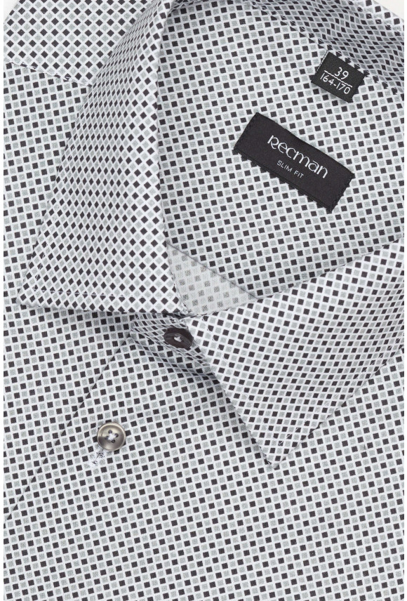 KOSZULA COLINE 3244T DŁUGI RĘKAW SLIM FIT ZIELONA Z BAWEŁNY