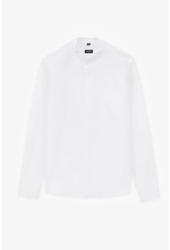 KOSZULA FORMENTO 3242T DŁUGI RĘKAW SLIM FIT BIAŁA Z LNEM