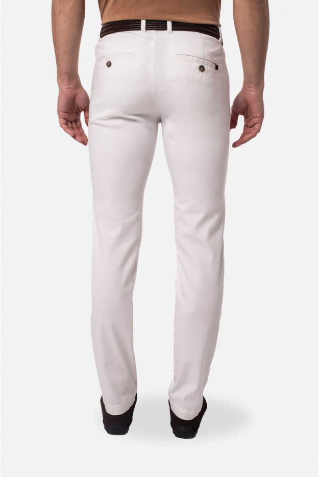 SPODNIE CASUAL AMATO 237A ECRU Z BAWEŁNY SPODNIE CASUAL AMATO 237A ECRU Z BAWEŁNY