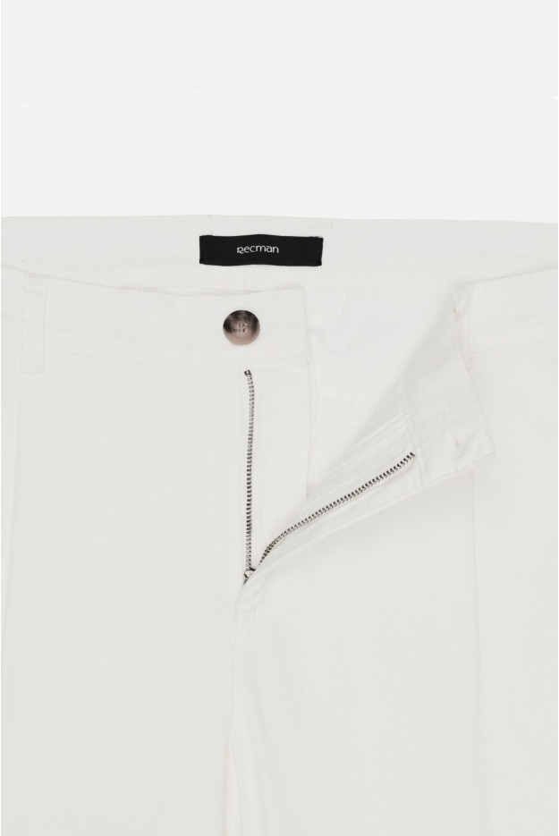 SPODNIE CASUAL AMATO 237A ECRU Z BAWEŁNY SPODNIE CASUAL AMATO 237A ECRU Z BAWEŁNY
