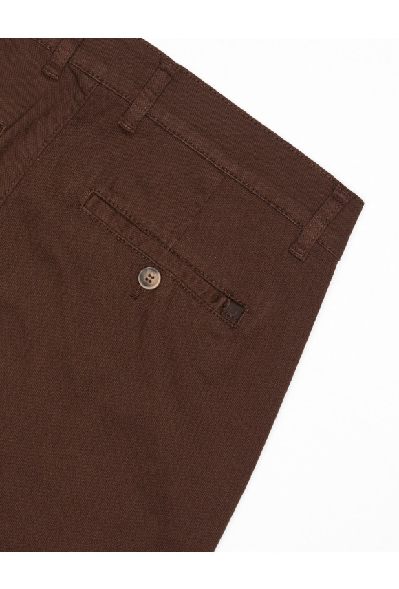 SPODNIE CASUAL AMATO 237 BRĄZOWE Z BAWEŁNY