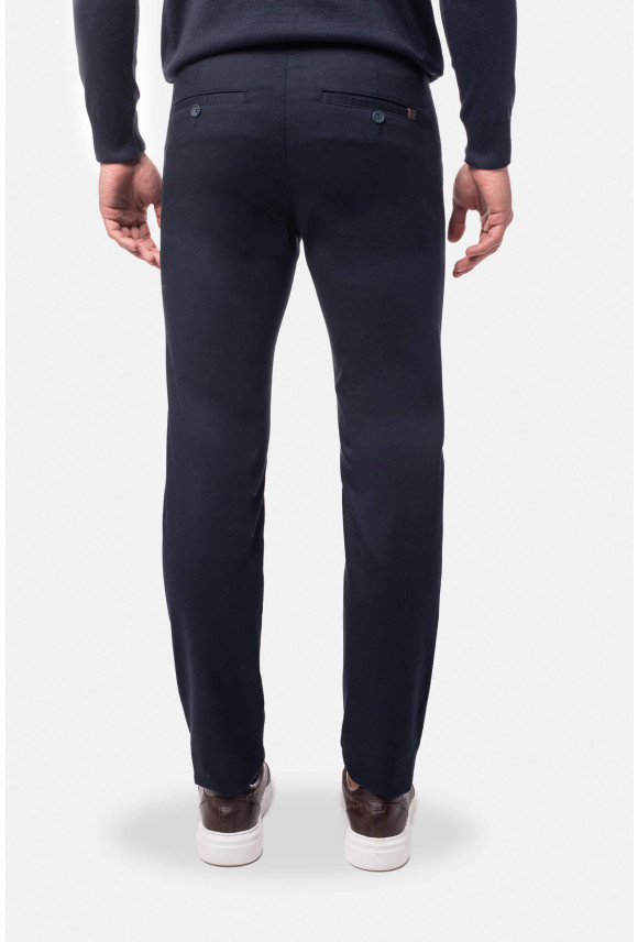 SPODNIE CASUAL AMATO 237 GRANATOWE Z BAWEŁNY SPODNIE CASUAL AMATO 237 GRANATOWE Z BAWEŁNY