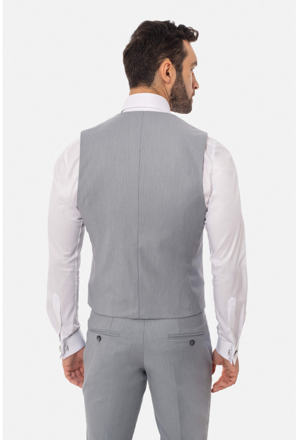 KAMIZELKA GRISOLIA SLIM FIT NIEBIESKA JEDNORZĘDOWA