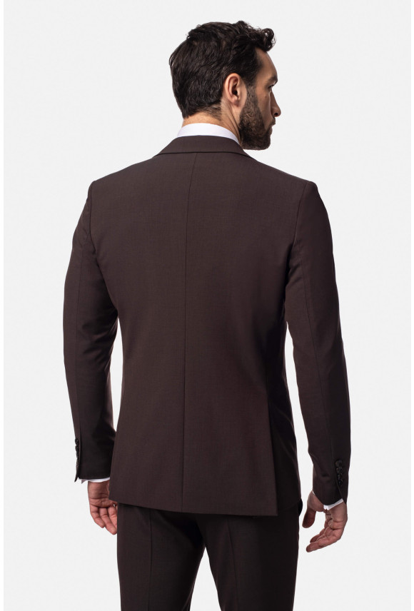 MARYNARKA TRECATE BRĄZOWA SLIM FIT JEDNORZĘDOWA Z WEŁNĄ MARYNARKA TRECATE BRĄZOWA SLIM FIT JEDNORZĘDOWA Z WEŁNĄ