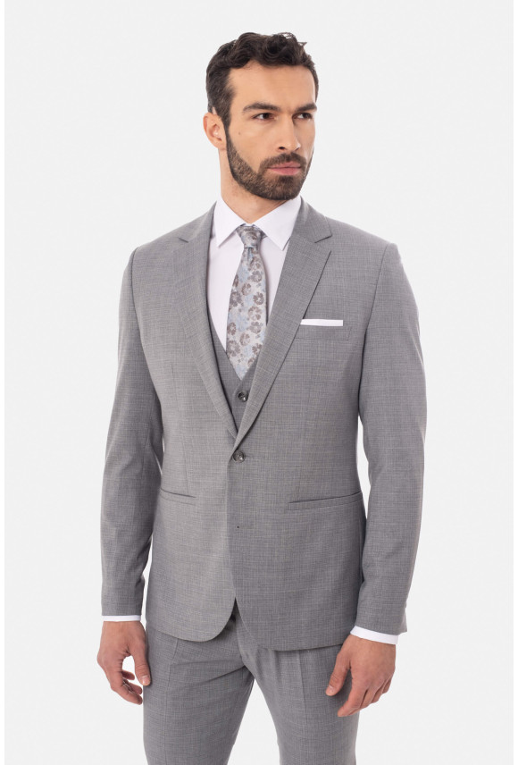 MARYNARKA SOTRES SZARA SUPER SLIM FIT JEDNORZĘDOWA