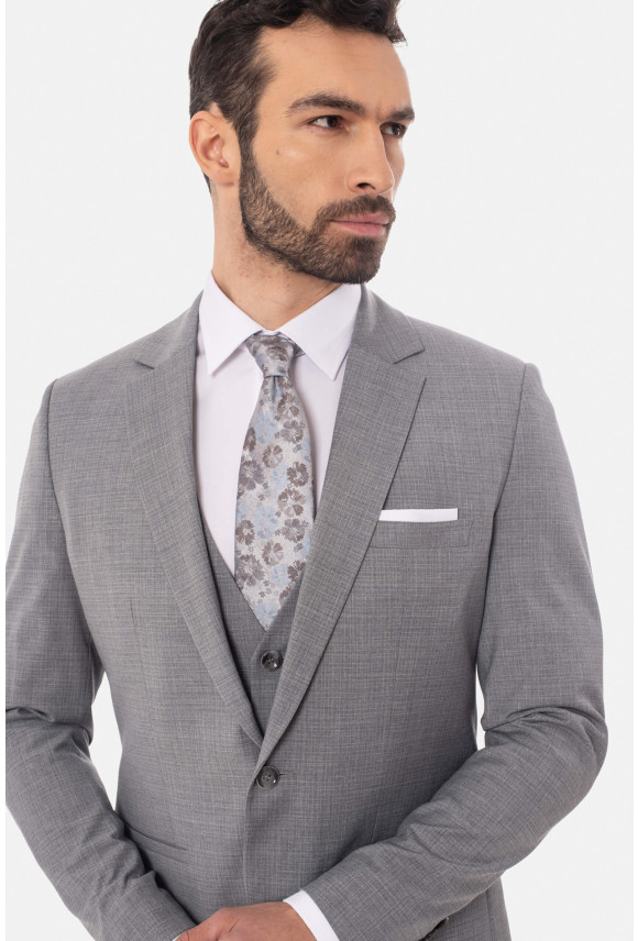 MARYNARKA SOTRES SZARA SUPER SLIM FIT JEDNORZĘDOWA