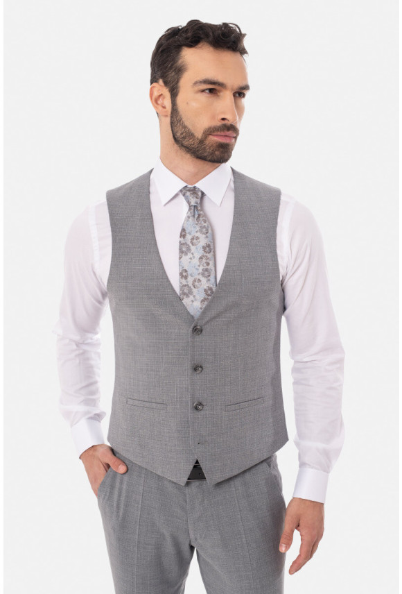 KAMIZELKA SOTRES SLIM FIT SZARA JEDNORZĘDOWA