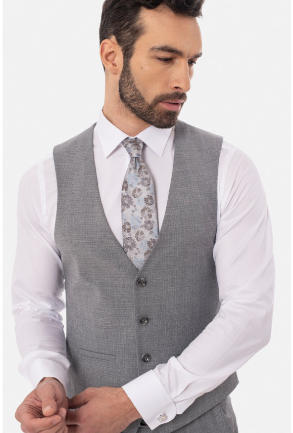 KAMIZELKA SOTRES SLIM FIT SZARA JEDNORZĘDOWA