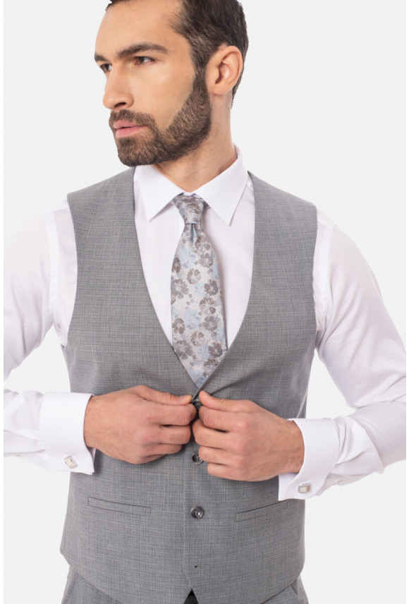 KAMIZELKA SOTRES SLIM FIT SZARA JEDNORZĘDOWA