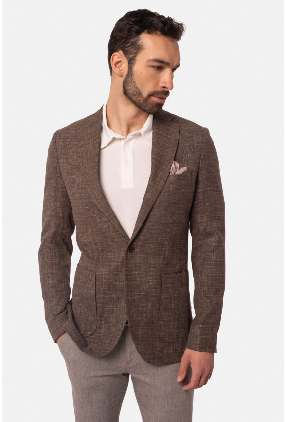 MARYNARKA MONGE BRĄZOWA SLIM FIT JEDNORZĘDOWA Z WEŁNY MARYNARKA MONGE BRĄZOWA SLIM FIT JEDNORZĘDOWA Z WEŁNY