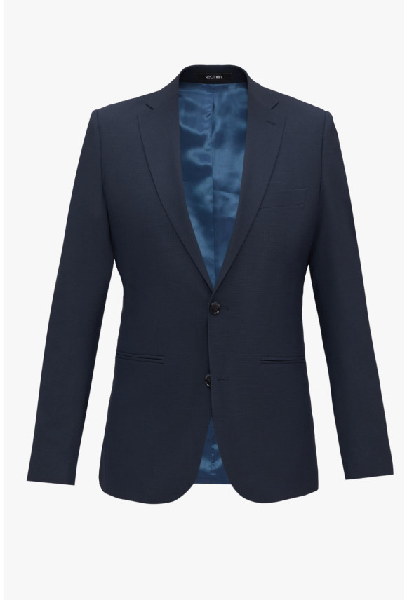 MARYNARKA BAMFORD GRANATOWA SLIM FIT JEDNORZĘDOWA Z WEŁNĄ