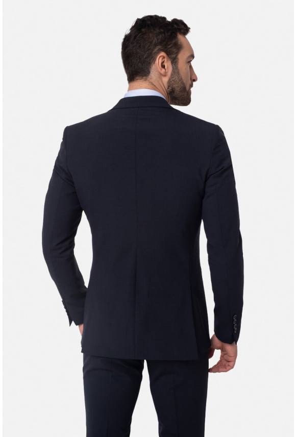 MARYNARKA BAMFORD GRANATOWA SLIM FIT JEDNORZĘDOWA Z WEŁNĄ