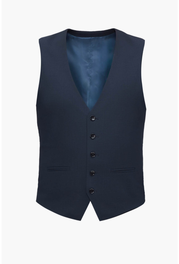 KAMIZELKA BAMFORD SLIM FIT GRANATOWA JEDNORZĘDOWA Z WEŁNĄ KAMIZELKA BAMFORD SLIM FIT GRANATOWA JEDNORZĘDOWA Z WEŁNĄ