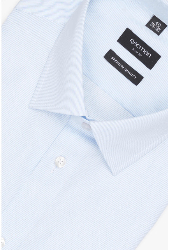 KOSZULA COFINO 3234T DŁUGI RĘKAW SLIM FIT NIEBIESKA Z BAWEŁNY
