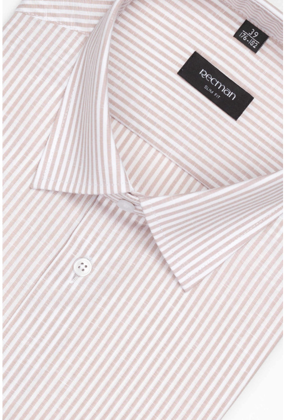 KOSZULA COFINO 3247T DŁUGI RĘKAW SLIM FIT RÓŻOWA Z BAWEŁNĄ