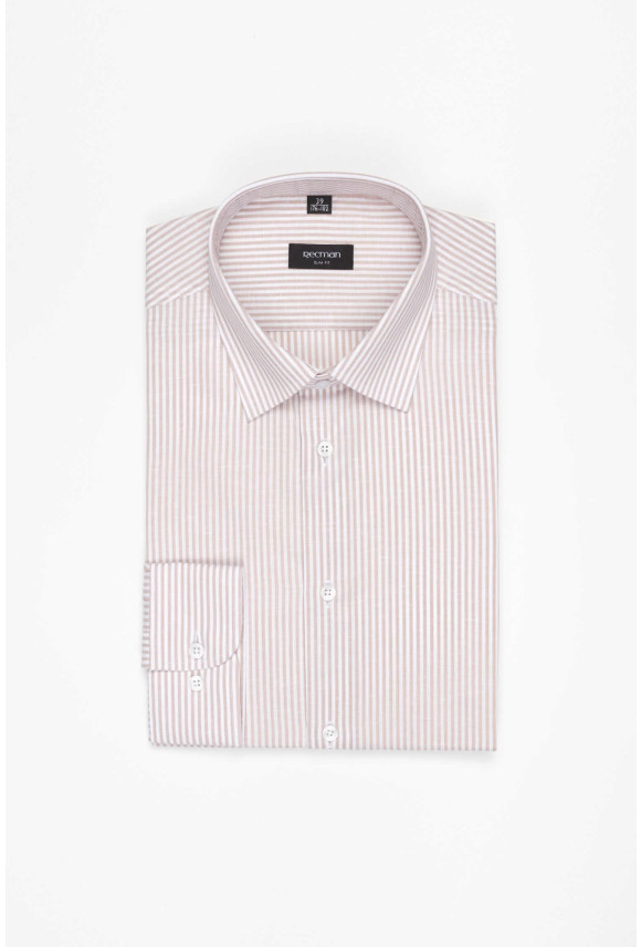 KOSZULA COFINO 3247T DŁUGI RĘKAW SLIM FIT RÓŻOWA Z BAWEŁNĄ