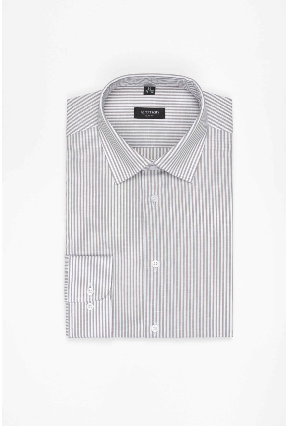 KOSZULA COFINO 3248T DŁUGI RĘKAW SLIM FIT ZIELONA Z BAWEŁNĄ