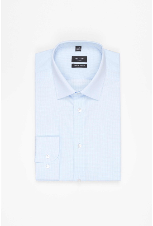 KOSZULA COVIVA 3235T DŁUGI RĘKAW SLIM FIT NIEBIESKA Z BAWEŁNY